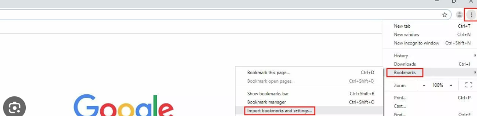 Import bookmarks option in Google Chrome